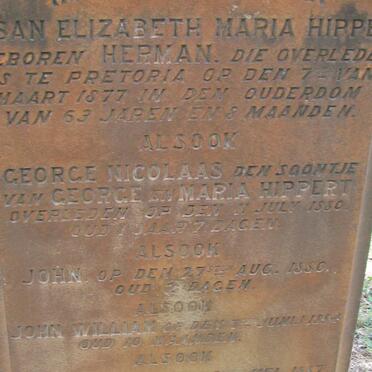 HIPPERT Susan Elizabeth Maria nee HERMAN -1877