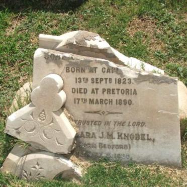 KNOBEL Joha 1823-1890 &amp; ?ara J.M. BEDFORD 18??_1