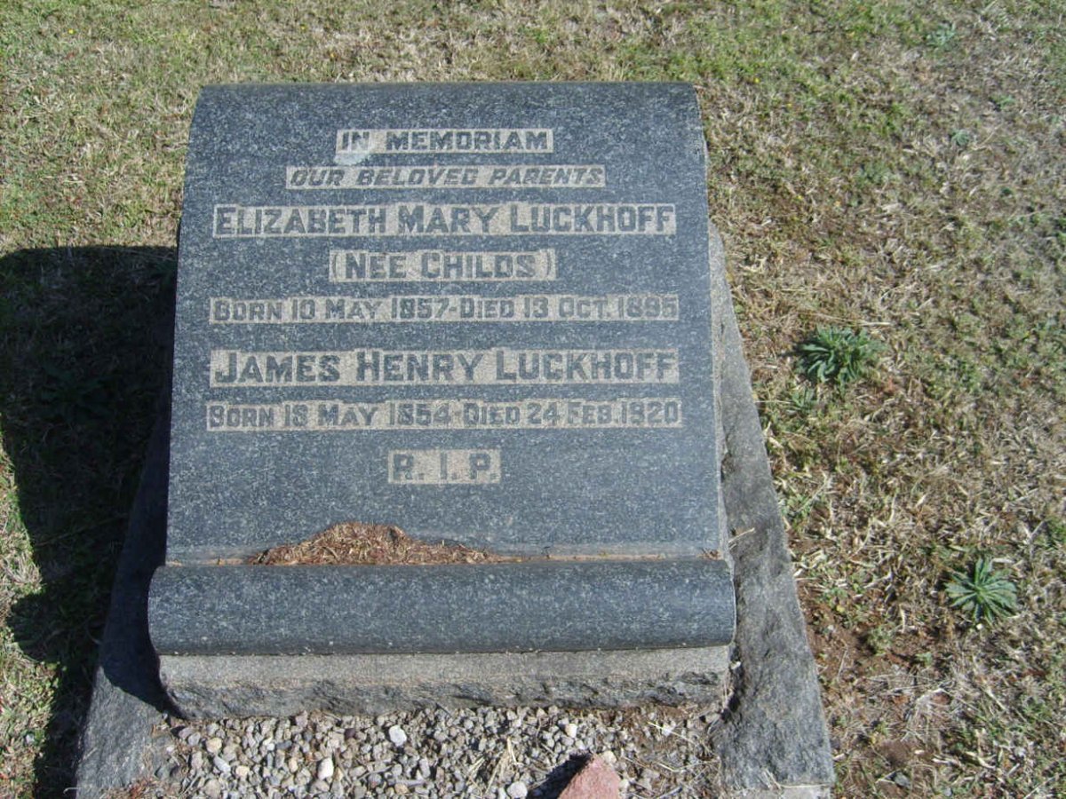 LUCKHOFF James Henry 1854-1920 &amp; Elizabeth Mary CHILDS 1857-1895
