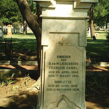 LIEBENBERG Francois Daniel 1894-1901 :: LIEBENBERG Nicolette 1903-1903