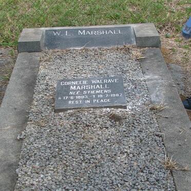 MARSHALL W.L. :: MARSHALL Cornelie Walrave nee STIEMENS 1893-1987