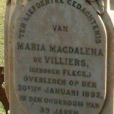 VILLIERS Maria Magdalena, de nee FLECK -1892