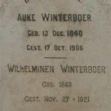 WINTERBOER Auke 1840-1906 &amp; Wilhelminen 1943-1921