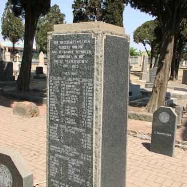 Monument tot nagedachtenis van burgers van die Suid-Afrikaanse Republiek gesneuwel in die Tweede Vryheidsoorlog 1899-1902