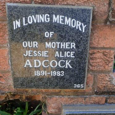 ADCOCK Jessie Alice 1891-1983