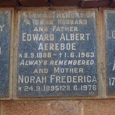 AEREBOE Edward Albert 1888-1963 &amp; Norah Frederica 1895-1976