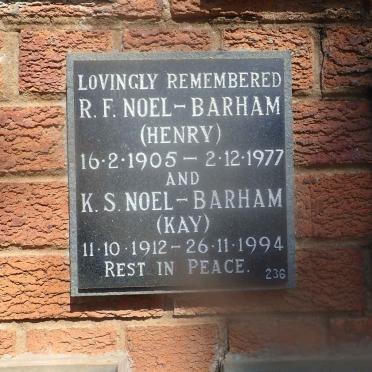 BARHAM R.F., NOEL- 1905-1977 &amp; K.S. 1912-1944
