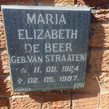 BEER Maria Elizabeth, de nee VAN STRAATEN 1924-1987