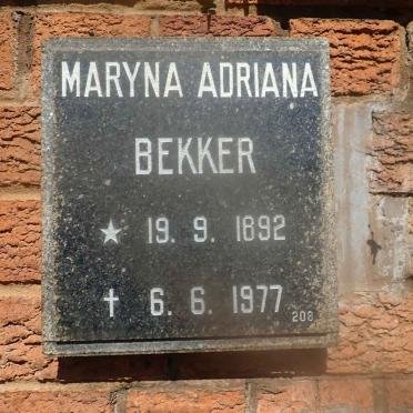 BEKKER Maryna Adriana 1892-1977