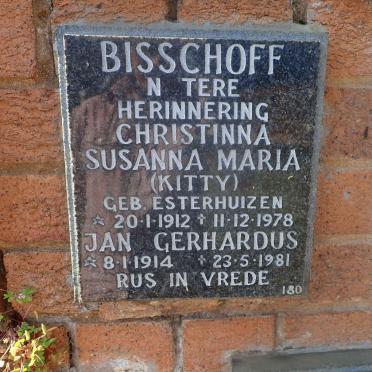 BISSCHOFF Jan Gerhardus 1914-1981 &amp; Christinna Susanna Maria ESTERHUIZEN 1912-1978