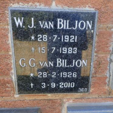 BILJON W.J., van 1921-1983 &amp; G.G. 1926-2010