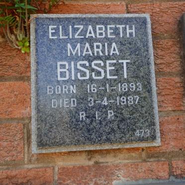 BISSET Elizabeth Maria 1893-1987