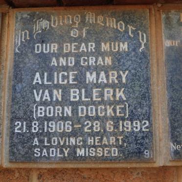 BLERK Alice Mary, van nee DOCKE 1906-1992