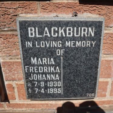 BLACKBURN Maria Fredrika Johanna 1930-1995