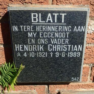 BLATT Hendrik Christian 1921-1989