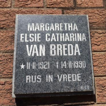 BREDA Margaretha Elsie Catharina, van 1921-1990
