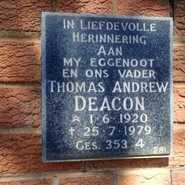 DEACON Thomas Andrew 1920-1979