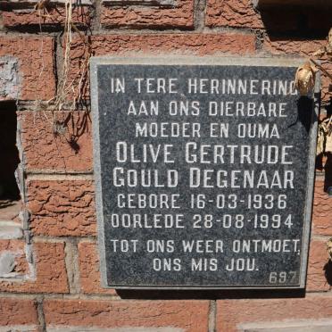 DEGENAAR Olive Gertrude Gould 1936-1994