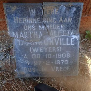 D'ASSONVILLE Martha Aletta nee WEYERS 1908-1979