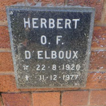 D'ELBOUX Herbert O.F. 1920-1977