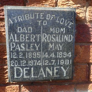 DELANEY Albert Pasley 1895-1974 &amp; Rosalind May 1894-1981