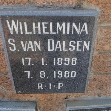 DALSEN Wilhelmina S., van 1898-1980