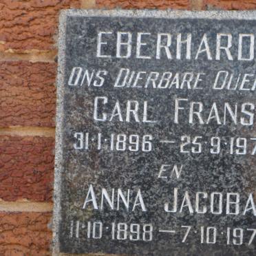 EBERHARD Carl Frans 1896-1970 &amp; Anna Jacoba 1898-1970
