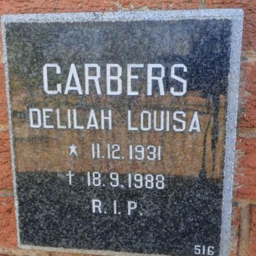 GARBERS Delilah Louisa 1931-1988
