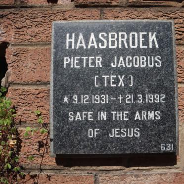 HAASBROEK Pieter Jacobus 1931-1992