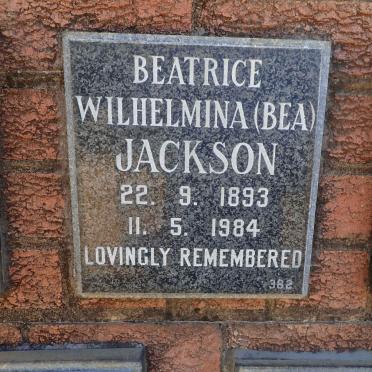 JACKSON Beatrice Wilhelmina 1893-1984