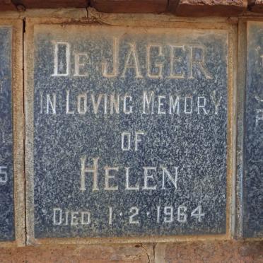 JAGER Helen, de -1964