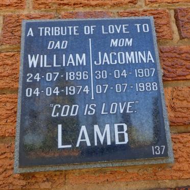 LAMB William 1896-1974 &amp; Jacomina 1907-1988