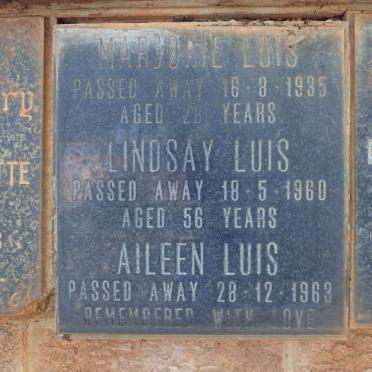 LUIS Marjorie -1935 :: LUIS Lindsay -1960 :: LUIS Aileen -1963