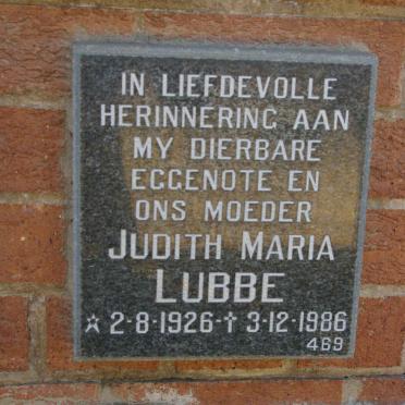 LUBBE Judith Maria 1926-1986