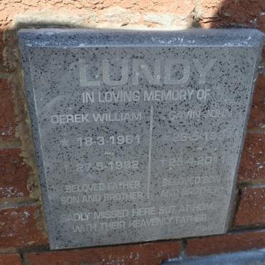 LUNDY Derek William 1961-1992 :: LUNDY Gavin John 1987-2011