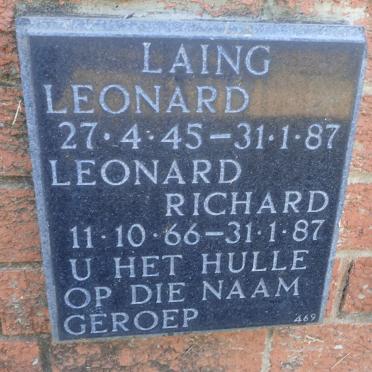 LAING Leonard 1945-1987 :: LAING Leonard Richard 1966-1987