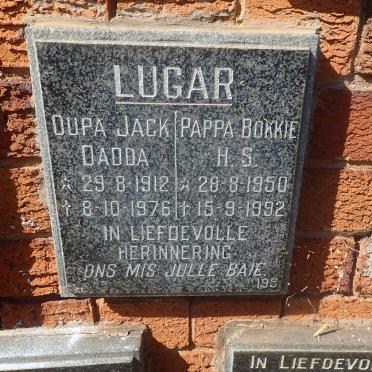 LUGAR Jack 1912-1976 :: LUGAR H.S. 1950-1992