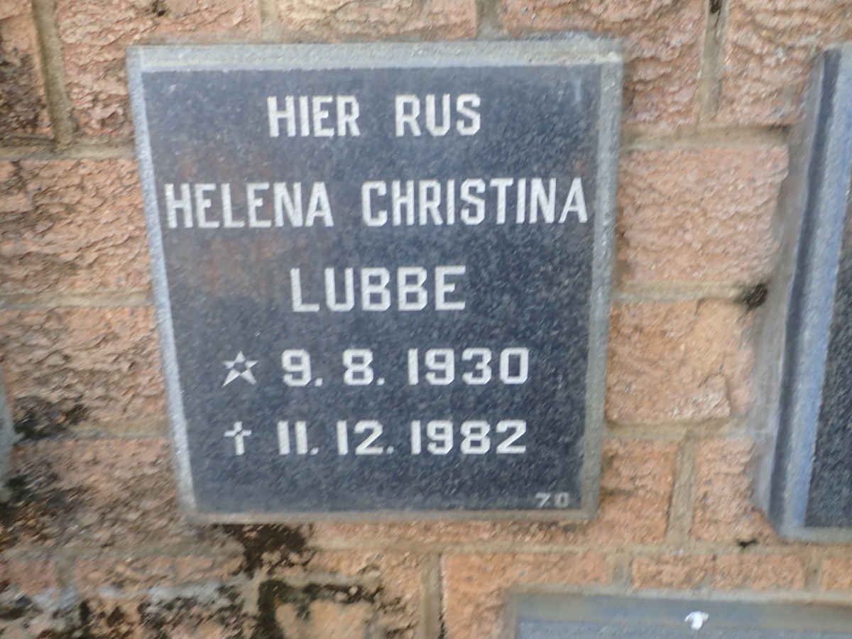 LUBBE Helena Christina 1930-1982