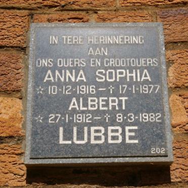 LUBBE Albert 1912-1982 &amp; Anna Sophia 1916-1977