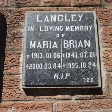 LANGLEY Maria 1913-2000 :: LANGLEY Brian 1947-1995