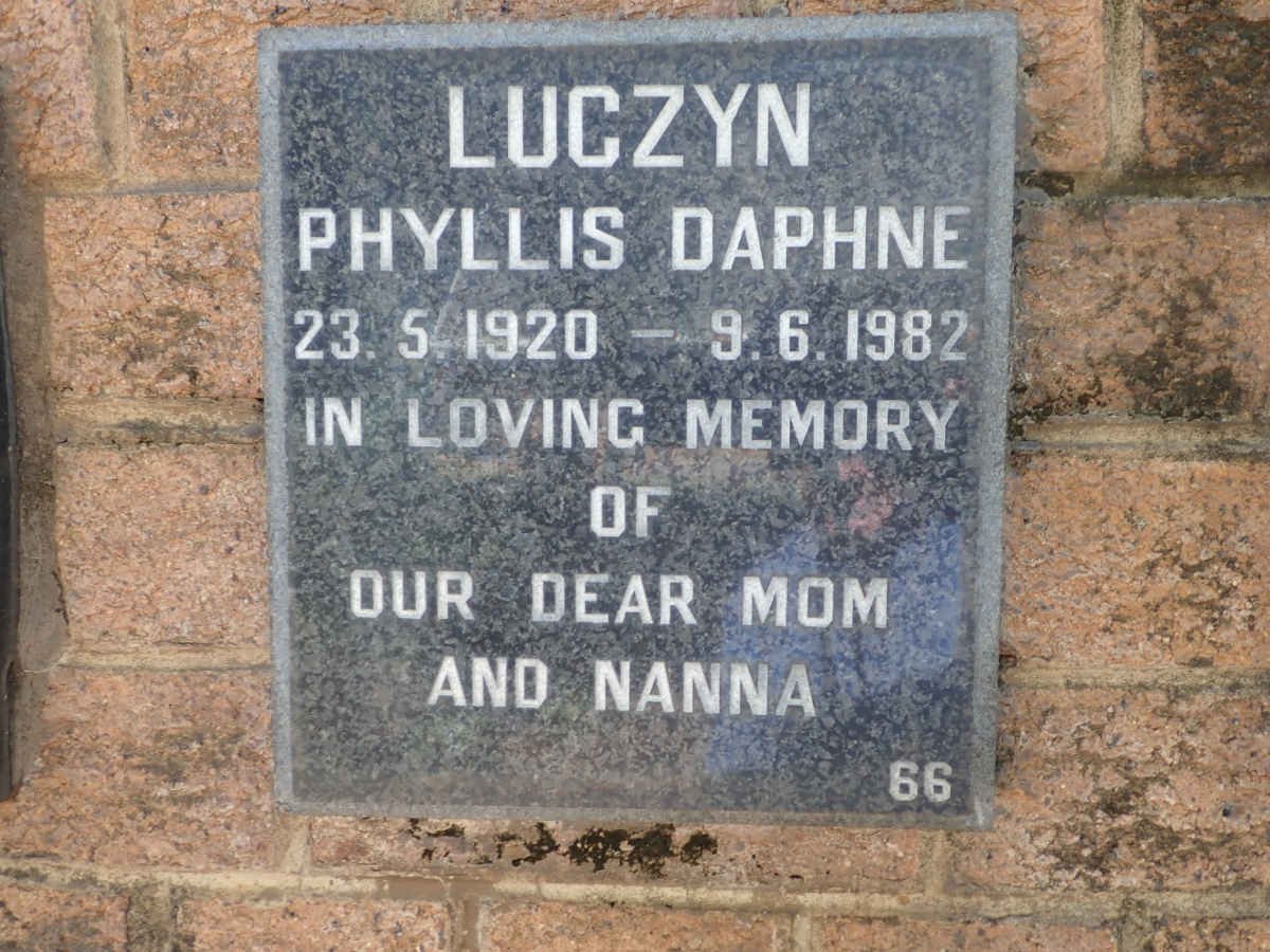 LUCZYN Phyllis Daphne 1920-1982