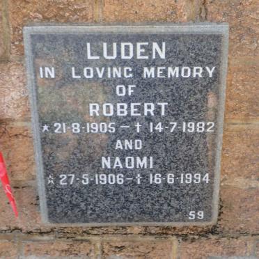 LUDEN Robert 1905-1982 &amp; Naomi 1906-1994
