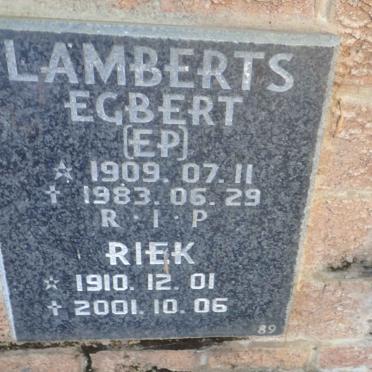 LAMBERTS Egbert 1909-1983 &amp; Riek 1910-2001