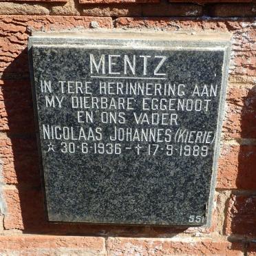 MENTZ Nicolaas Johannes 1936-1989
