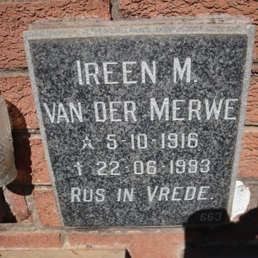 MERWE Ireen M., van der 1916-1993