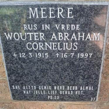 MEERE Wouter Abraham Cornelius 1915-1997