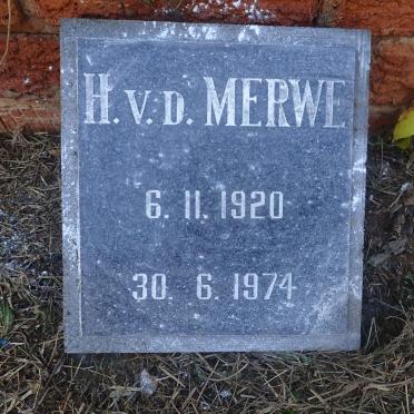 MERWE H., v.d. 1920-1974