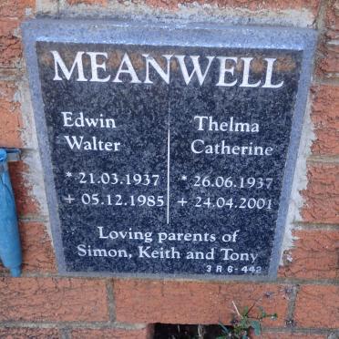 MEANWELL Edwin Walter 1937-1985 &amp; Thelma Catherine 1937-2001