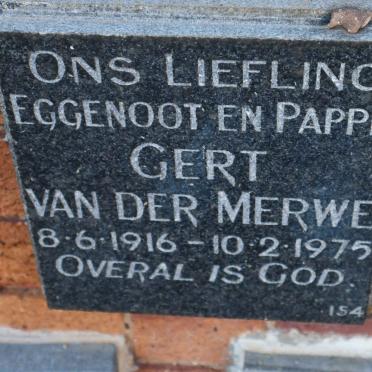 MERWE Gert, van der 1916-1975