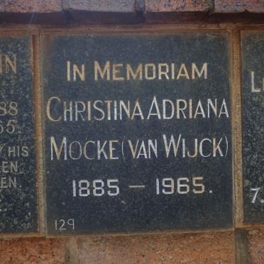 MOCKE Christina Adriana nee VAN WIJCK 1885-1965
